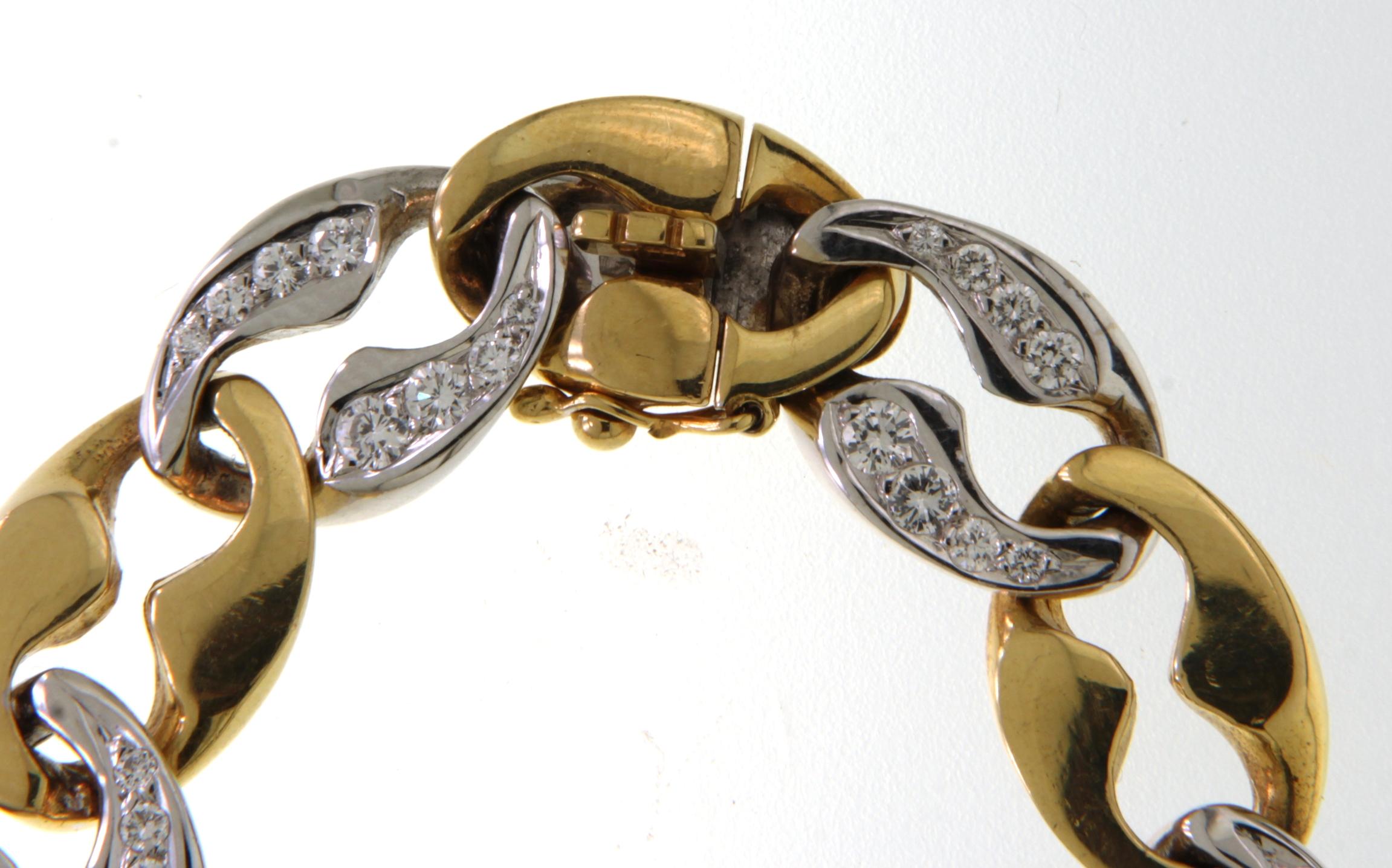 Cartier London 18k Gold Gliederhalskette Armband Brillantschliff Diamanten Nachlass im Angebot 9