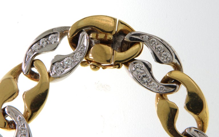 18kt Gold Link Cartier London Necklace Bracelet Brilliant Cut Diamonds Estate For Sale 9