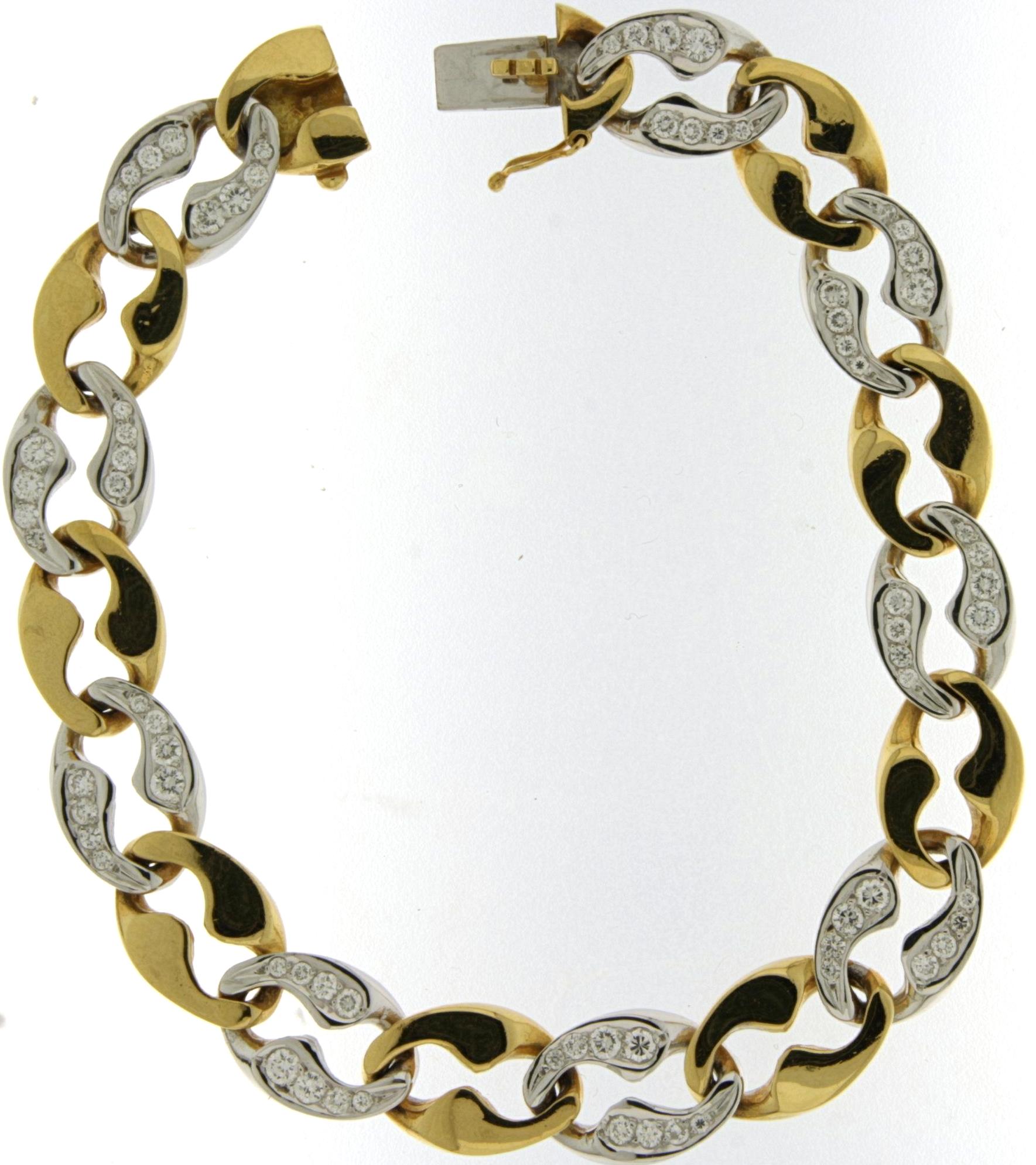 Cartier London, collier à maillons en or 18 carats et diamants taille brillant, ancienne propriété en vente 11