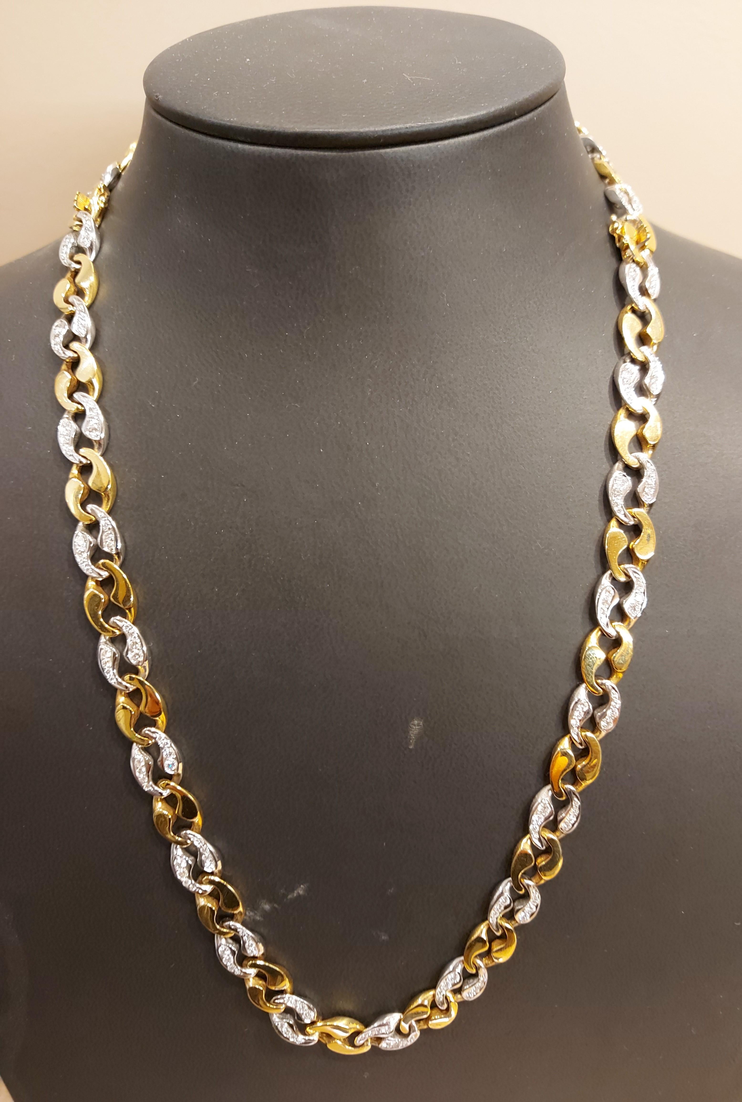 Cartier London, collier à maillons en or 18 carats et diamants taille brillant, ancienne propriété en vente 12