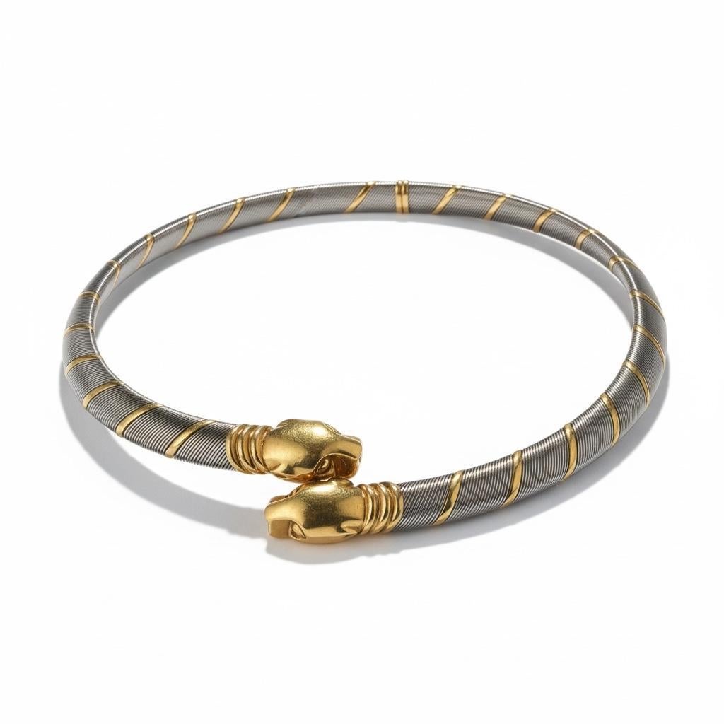 Cartier Bicolor Panthère Collar Necklace, Italy In Excellent Condition For Sale In New York, NY