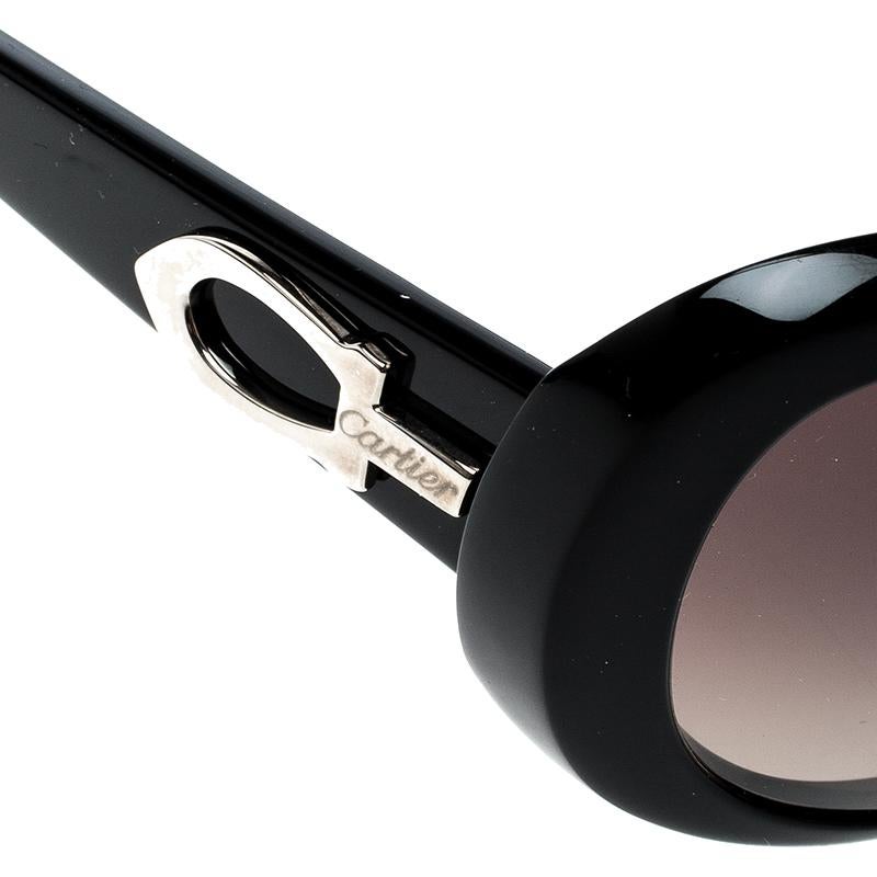 Cartier Black/ Black Gradient Cat Eye Sunglasses In Good Condition In Dubai, Al Qouz 2