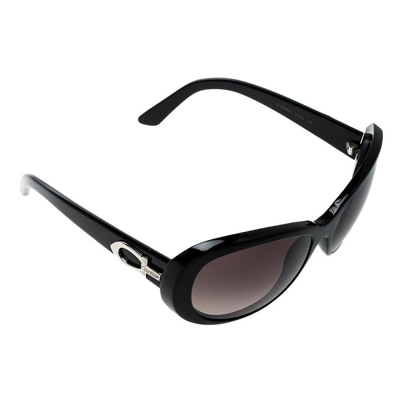 Cartier Black/ Black Gradient Cat Eye Sunglasses
