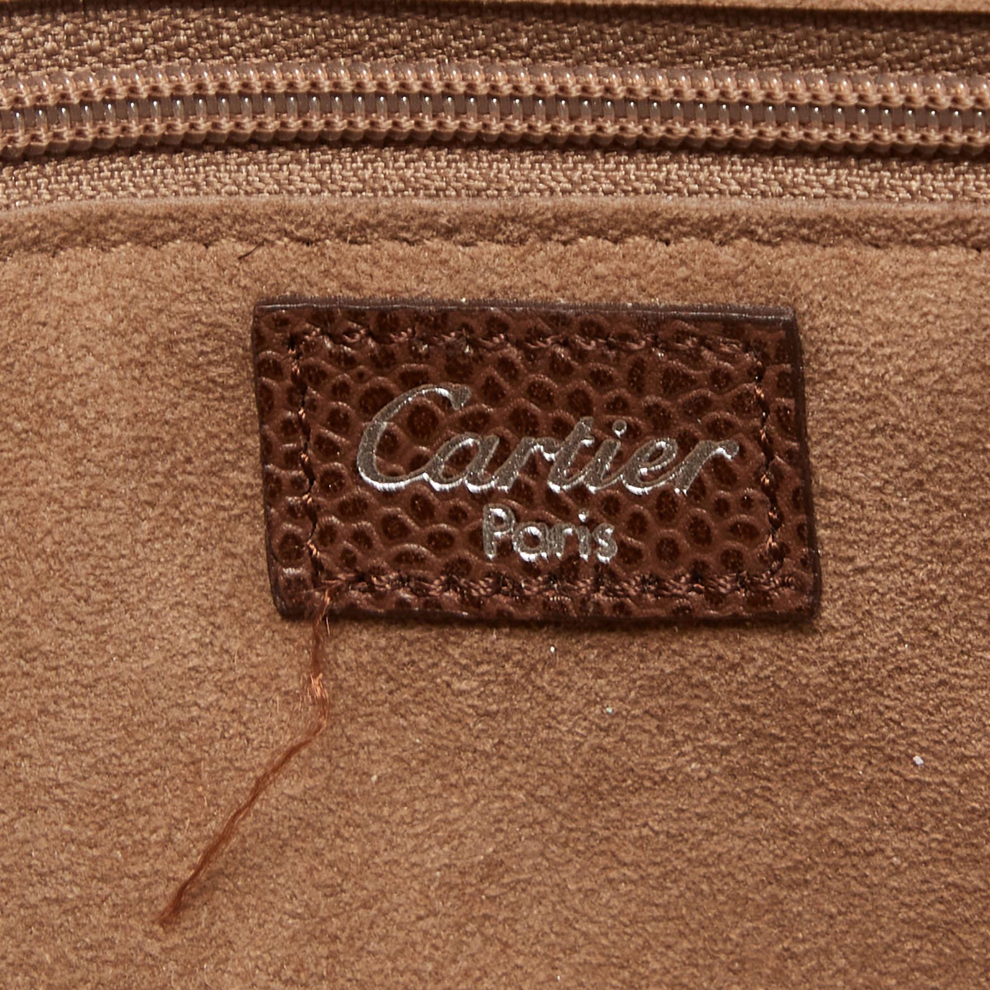 Cartier Black/Brown Calfhair and Leather Happy Birthday Cabochon Flap Bag 4