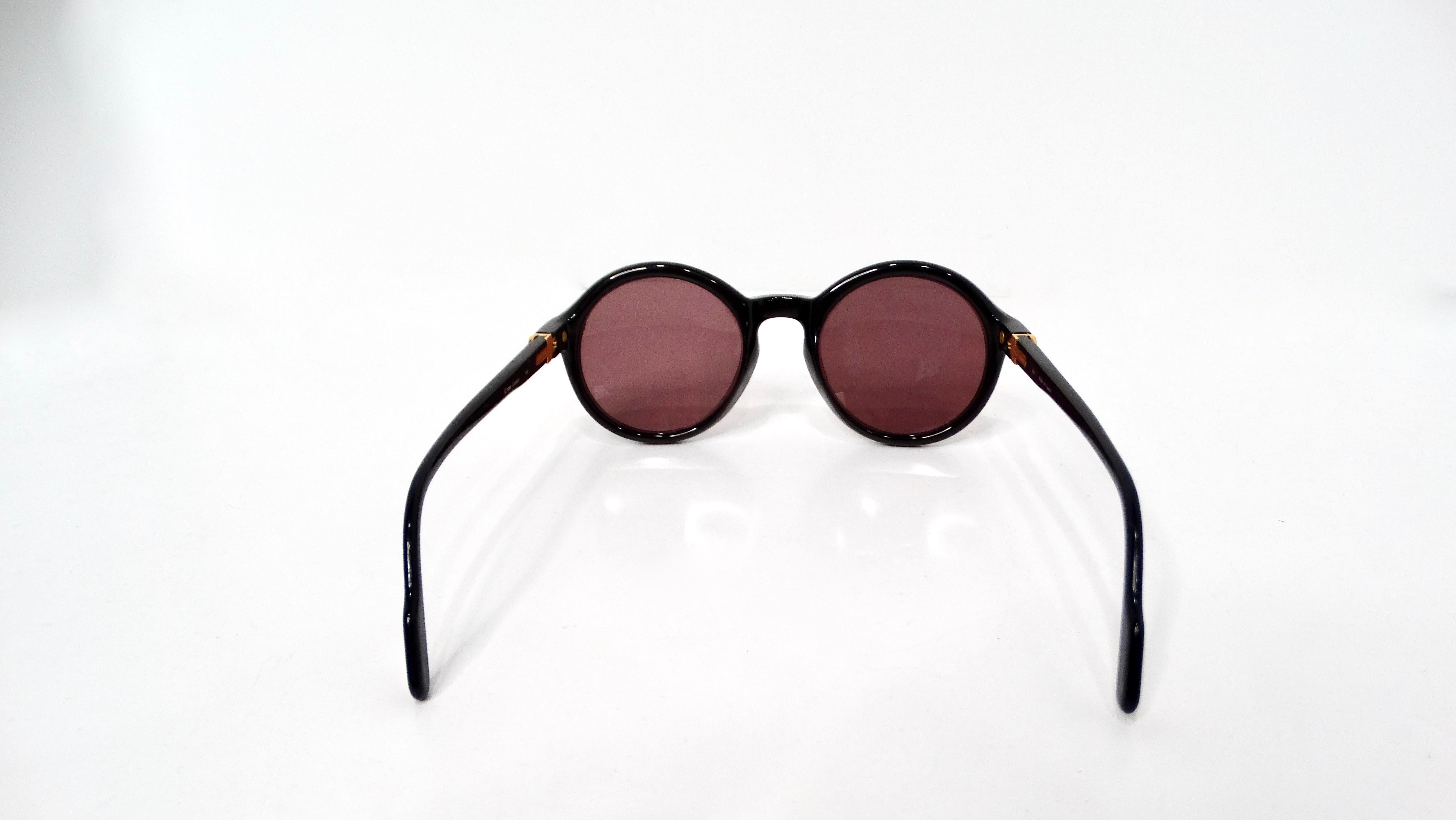 Cartier Black Cabriolet Round Sunglasses circa 1991 For Sale 2
