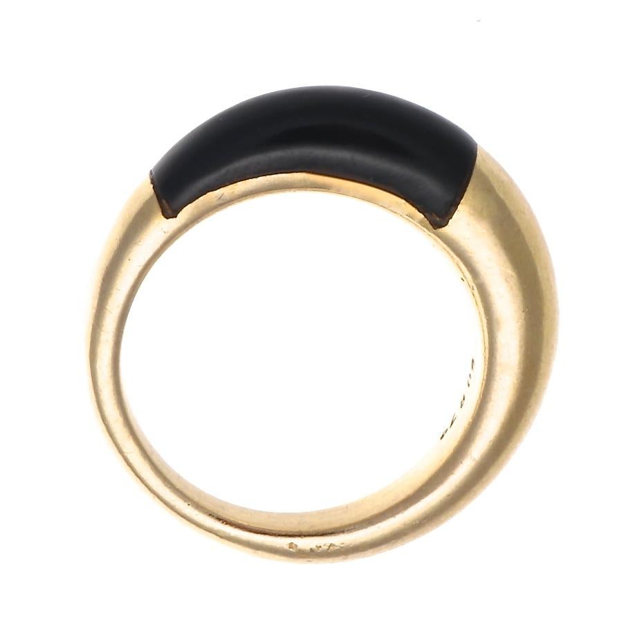 Cartier Black Enamel Gold Ring In Excellent Condition In Beverly Hills, CA