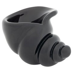 Cartier Black Glass Conch Shell Bud Vase
