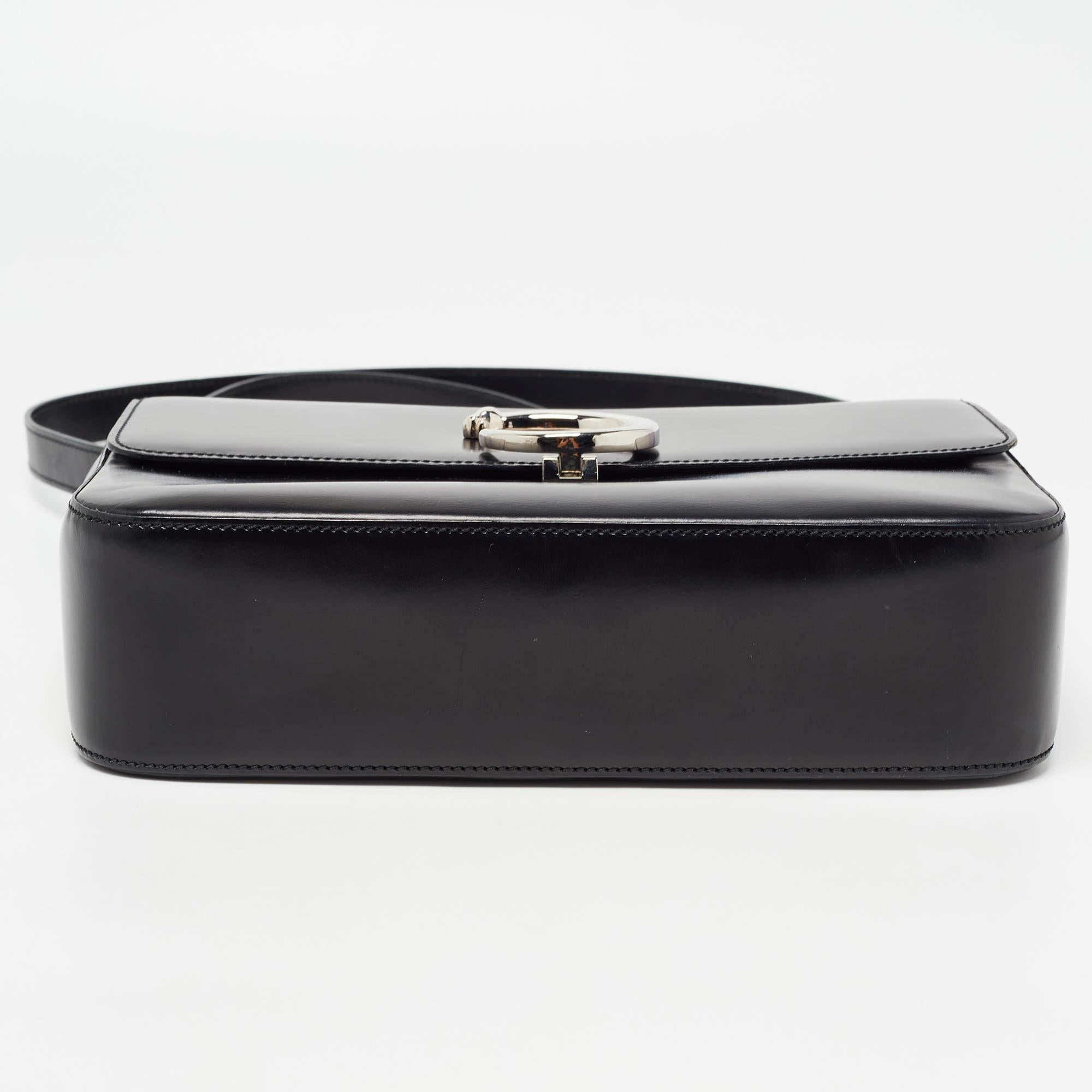 Cartier Black Glossy Leather Panthere Shoulder Bag 1