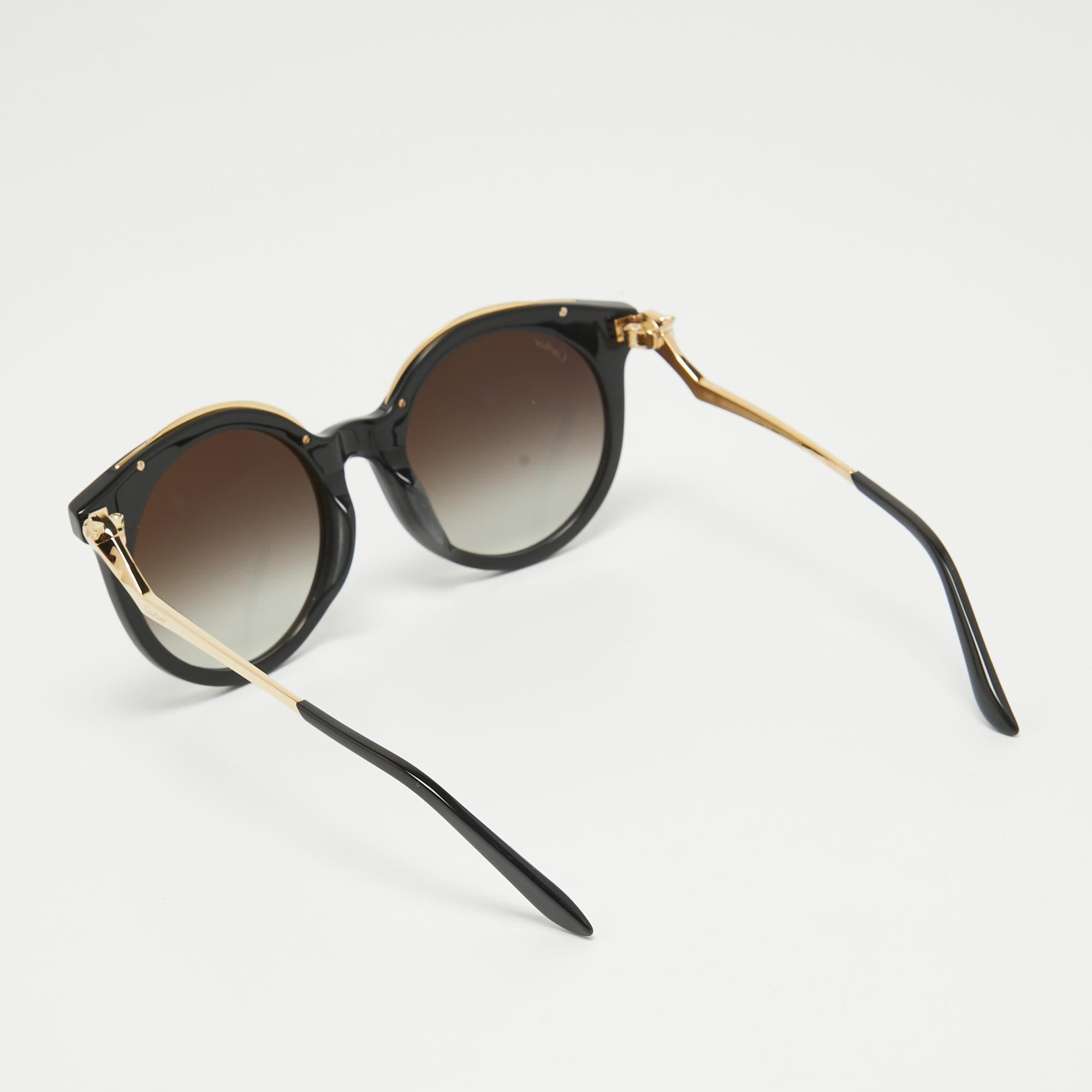 Cartier Black Gradient CT0118SA 001 Cat Eye Sunglasses In Excellent Condition In Dubai, Al Qouz 2