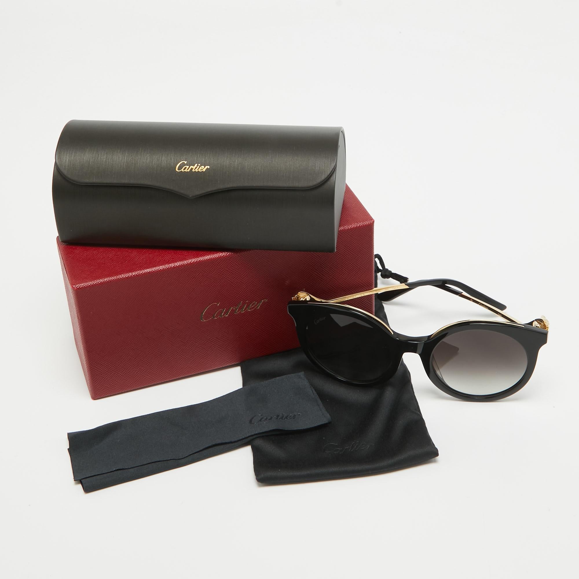 Women's Cartier Black Gradient CT0118SA 001 Cat Eye Sunglasses