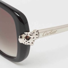 Lunettes de soleil carrées Panthère Wild de Cartier noir dégradé