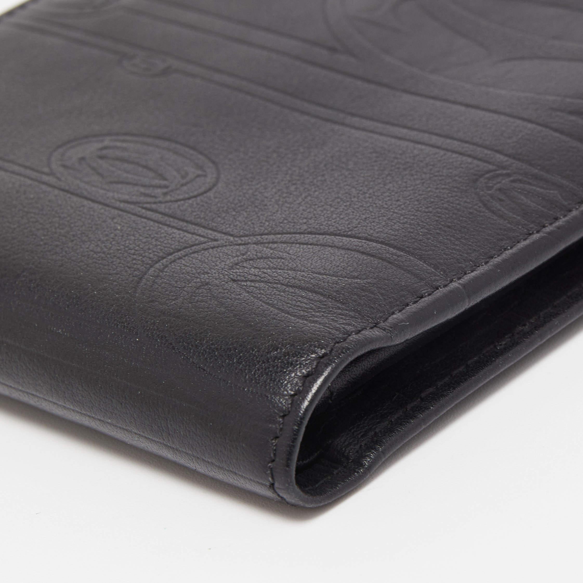 Cartier Schwarzes Leder-Brieftasche zum Umklappen im Angebot 6