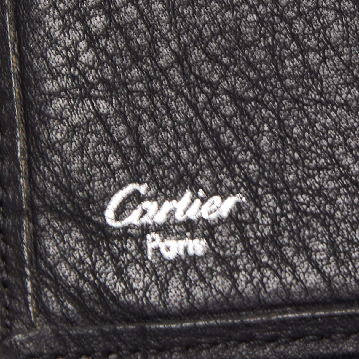 Cartier Schwarzes Leder-Brieftasche zum Umklappen im Angebot 2