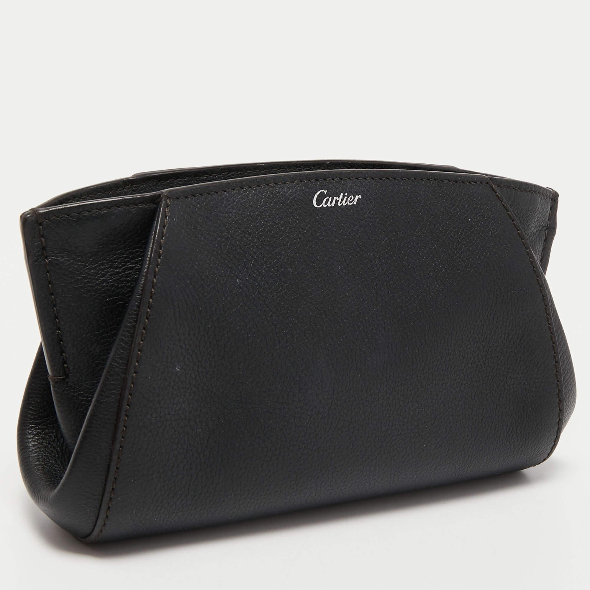 Cartier Black Leather C De Cartier Clutch 2