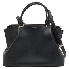 Cartier C De Cartier Tragetasche aus schwarzem Leder