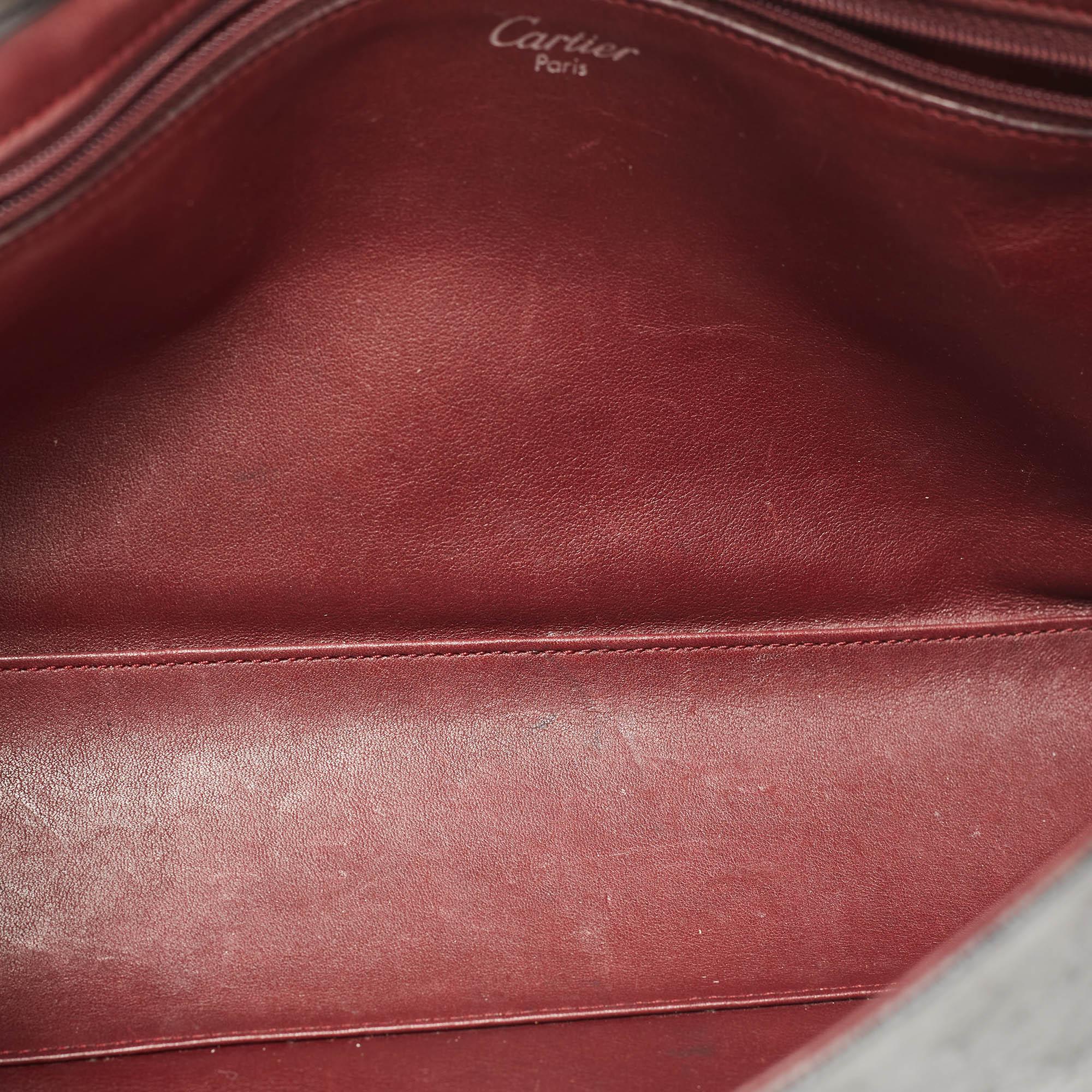 Cartier Black Leather Cabochon Flap Shoulder Bag 7