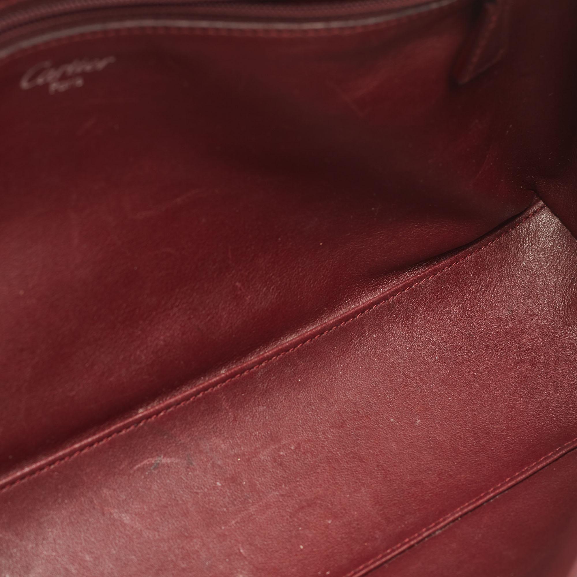 Cartier Black Leather Cabochon Flap Shoulder Bag 8