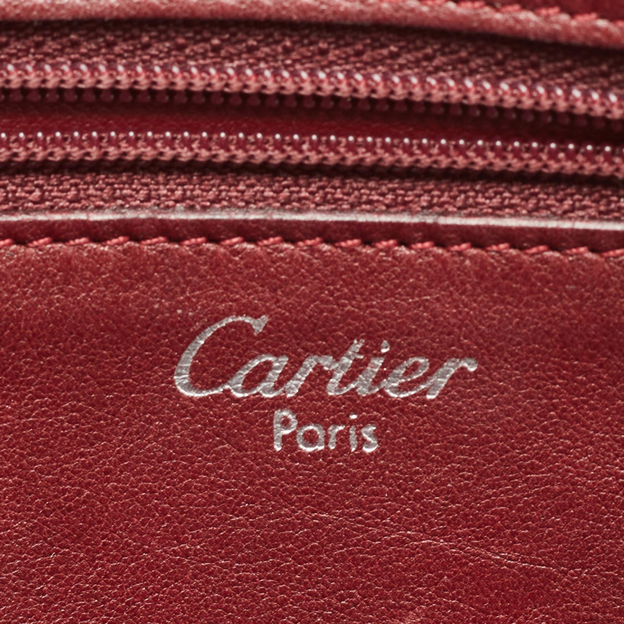 Cartier Black Leather Cabochon Flap Shoulder Bag 10
