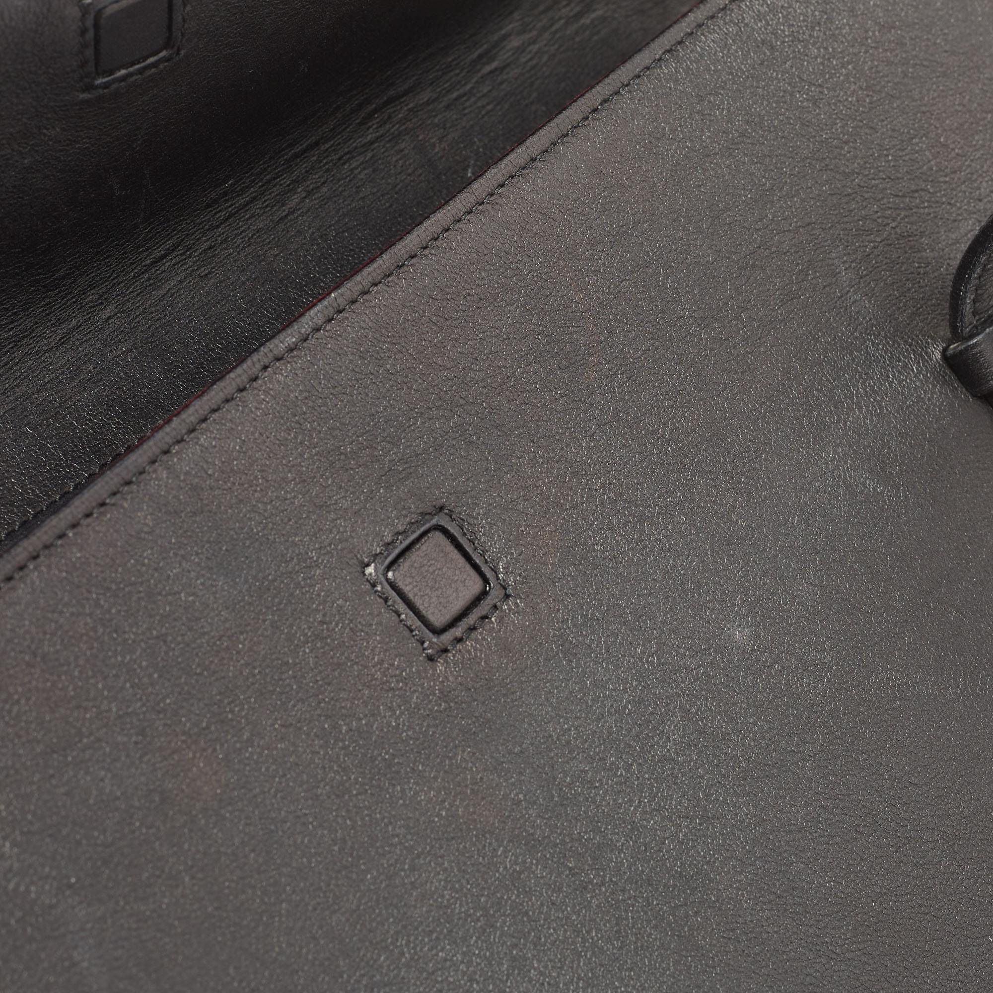 Cartier Black Leather Cabochon Flap Shoulder Bag 2