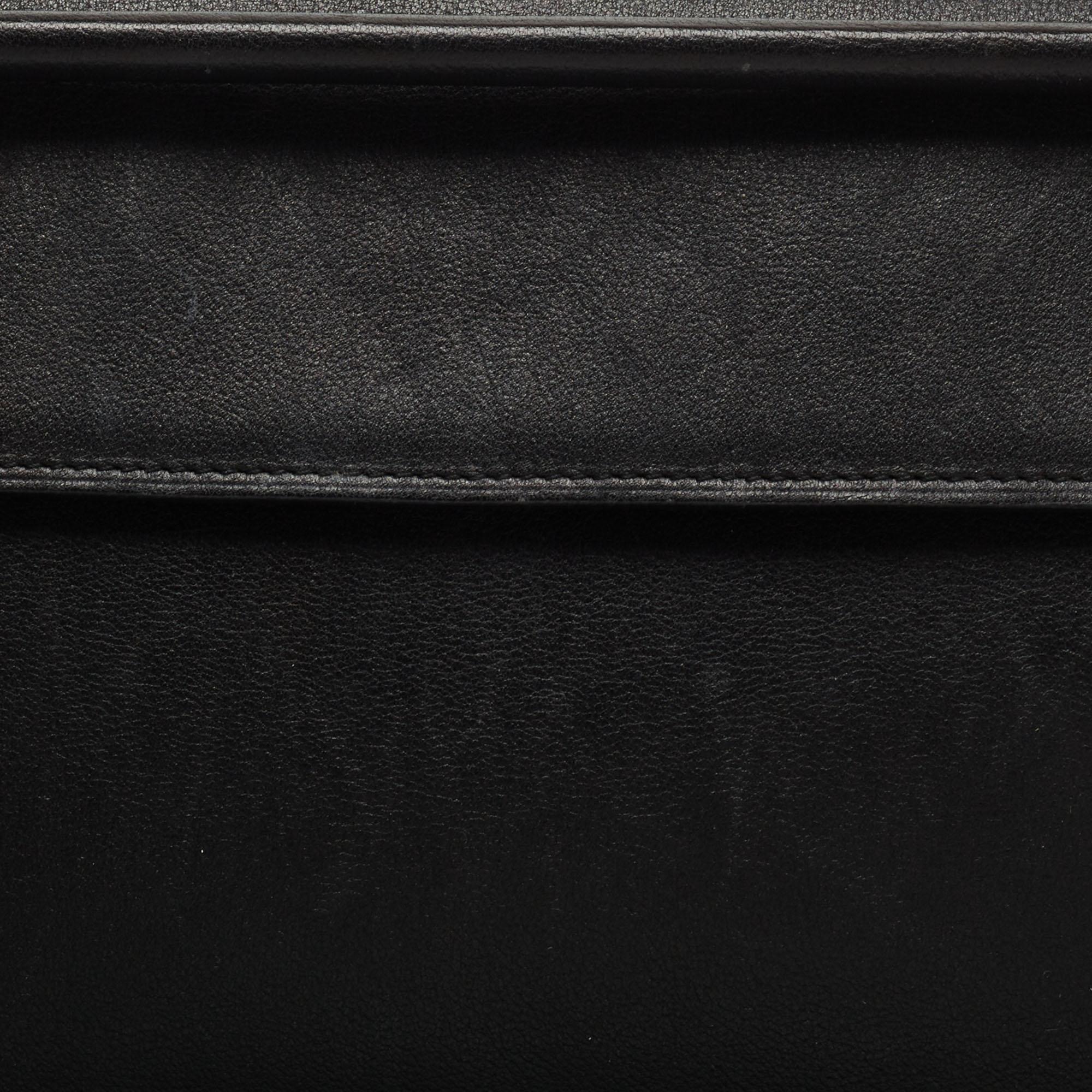 Cartier Black Leather Cabochon Flap Shoulder Bag 3