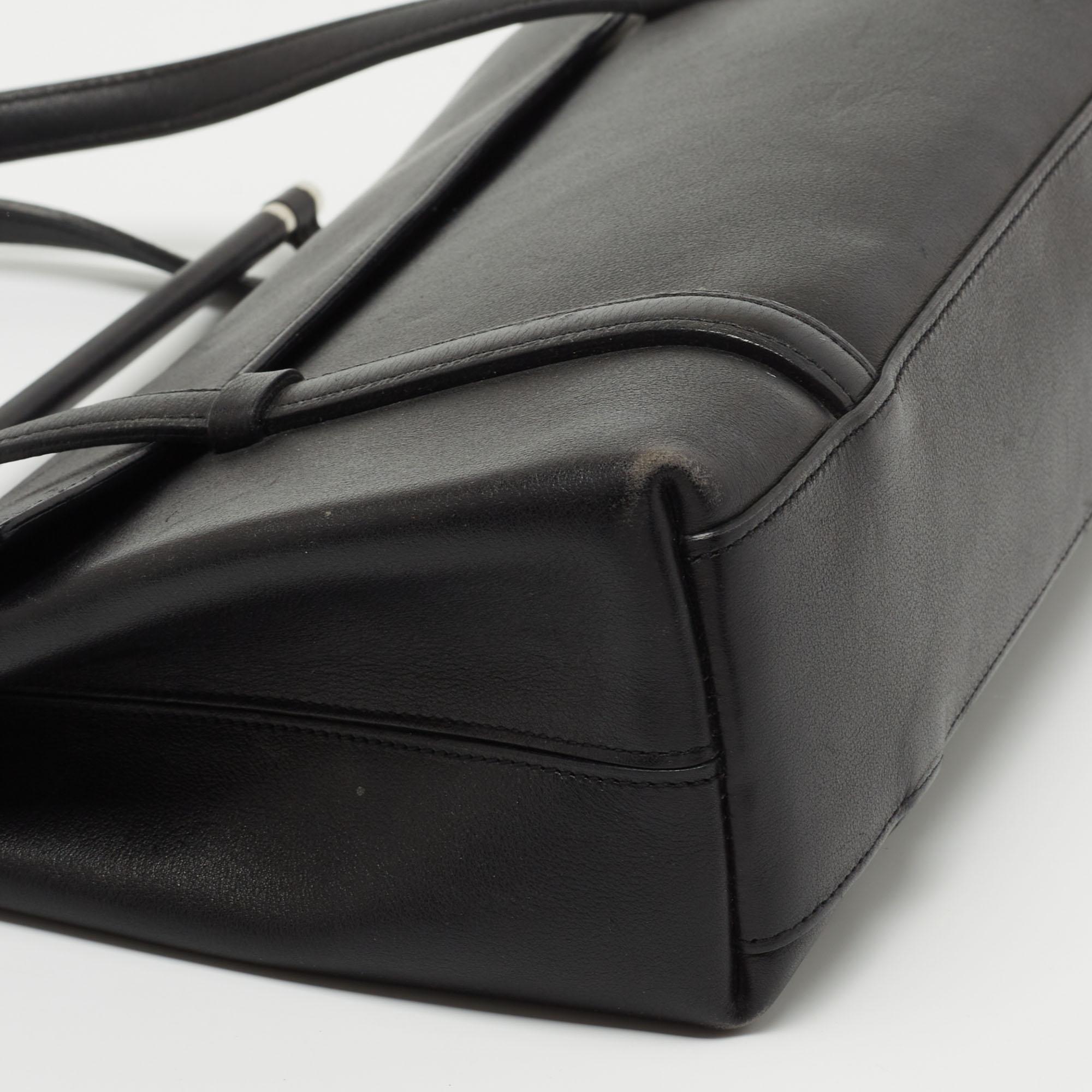 Cartier Black Leather Cabochon Flap Shoulder Bag 4