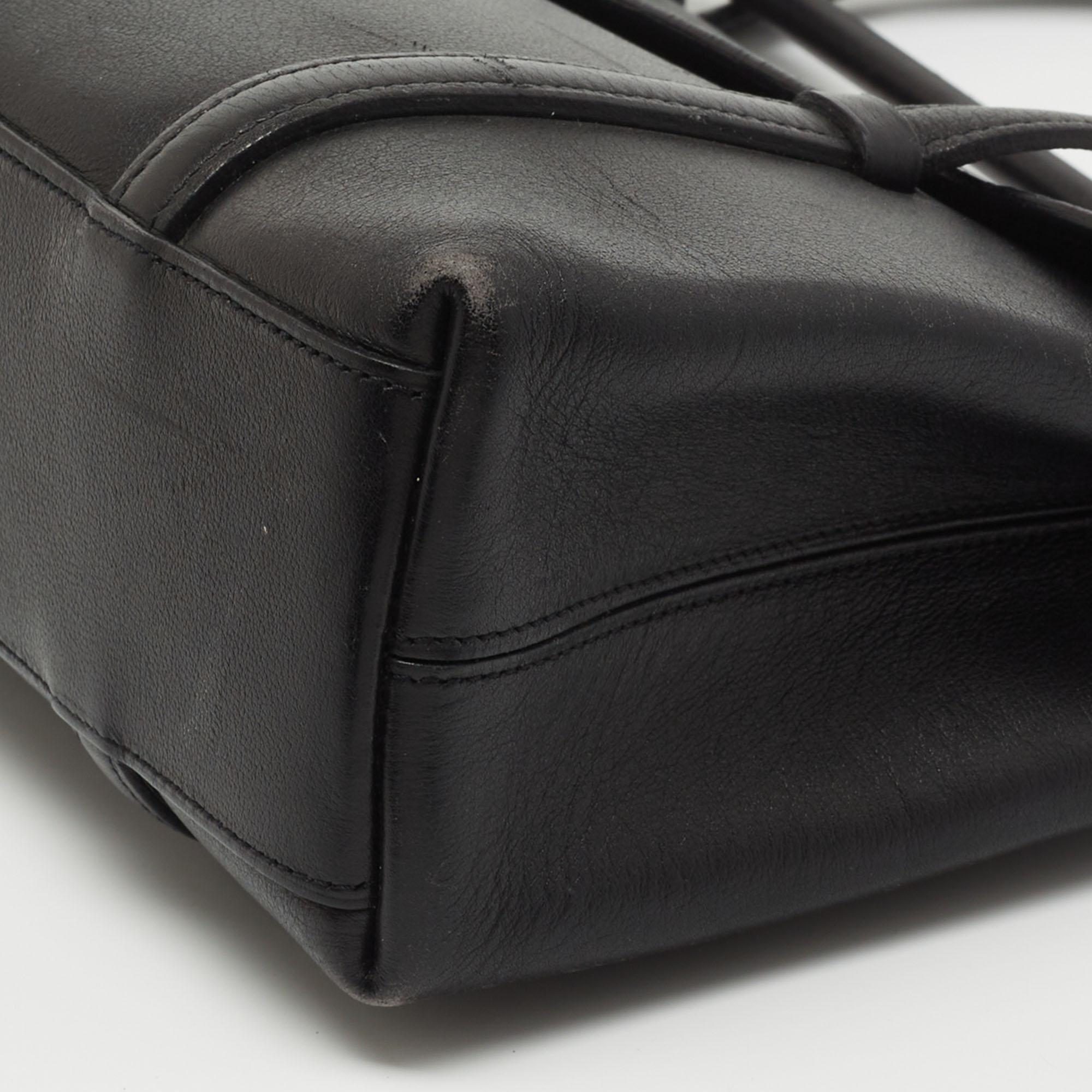 Cartier Black Leather Cabochon Flap Shoulder Bag 5