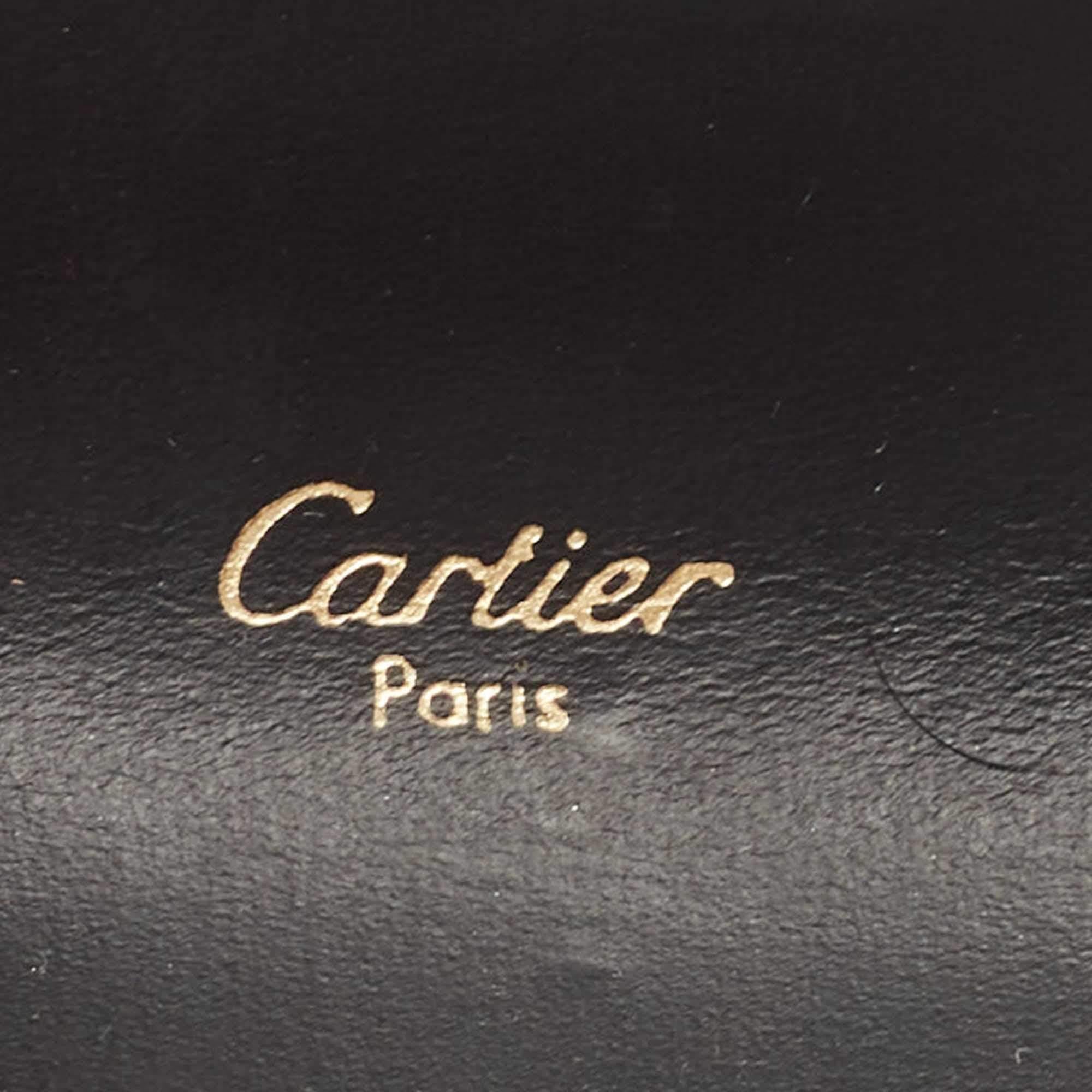 Pochette à stylo à rabat en cuir noir de Cartier Excellent état à Dubai, Al Qouz 2