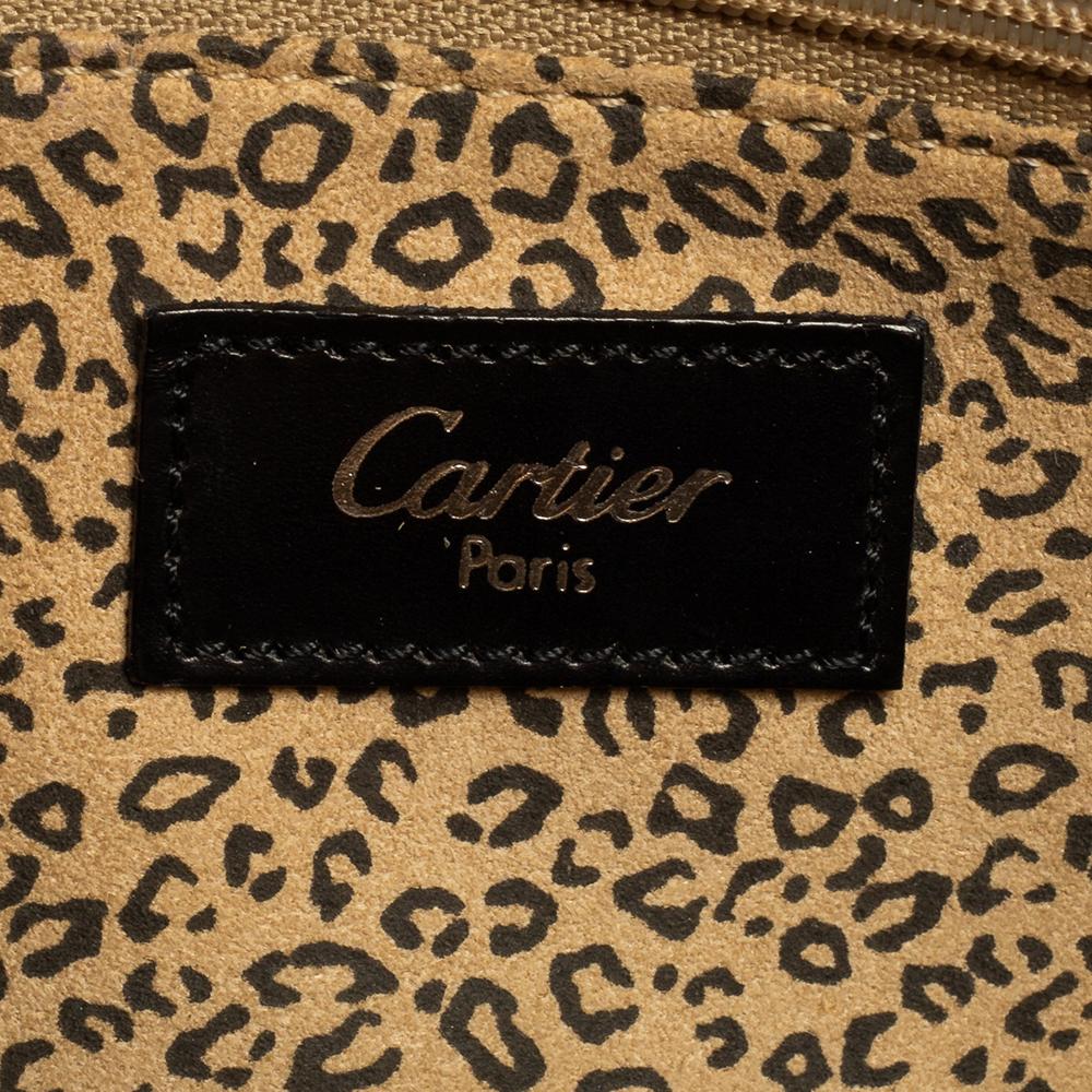 Women's Cartier Black Leather Flap Shoulder Bag