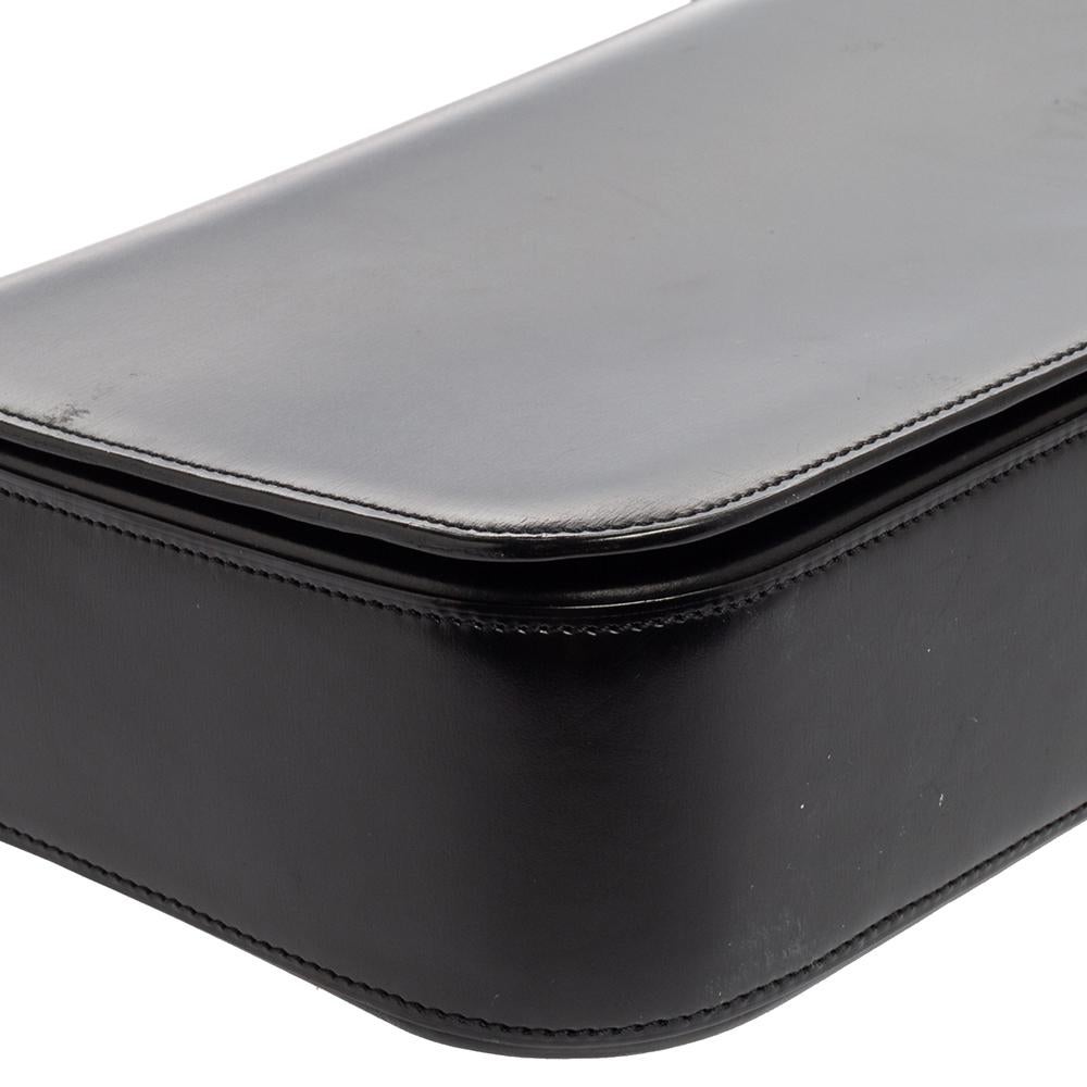 Cartier Black Leather Flap Shoulder Bag 2