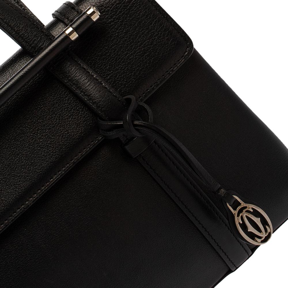 Cartier Black Leather Happy Birthday Cabochon Flap Bag 6