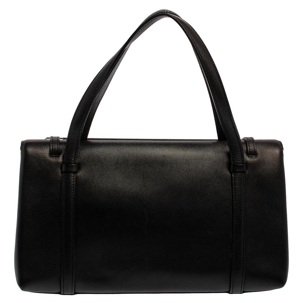 Women's Cartier Black Leather Happy Birthday Cabochon Flap Bag