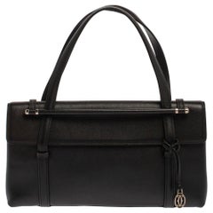 Cartier Black Leather Happy Birthday Cabochon Flap Bag