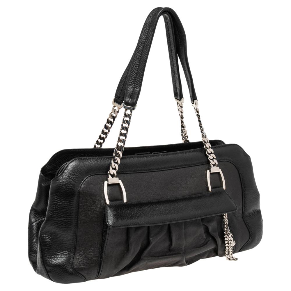 Women's Cartier Black Leather La Dona Shoulder Bag