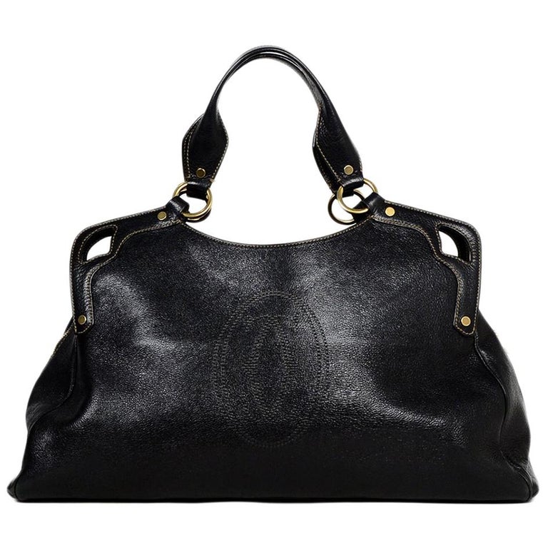 Cartier Black Leather Marcello Bag For Sale at 1stDibs