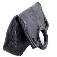 CARTIER black leather MARCELLO DE CARTIER PM FOLD-OVER Clutch Bag