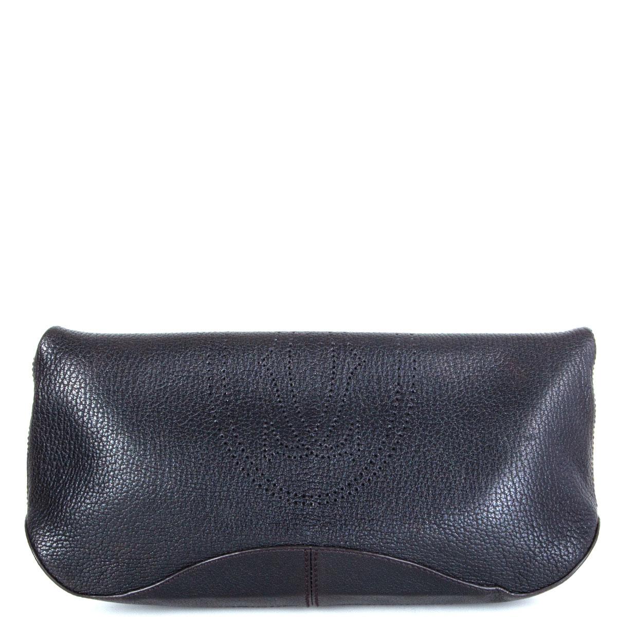 Noir Pochette CARTIER MARCELLO DE CARTIER PM FOLD-OVER en cuir noir en vente