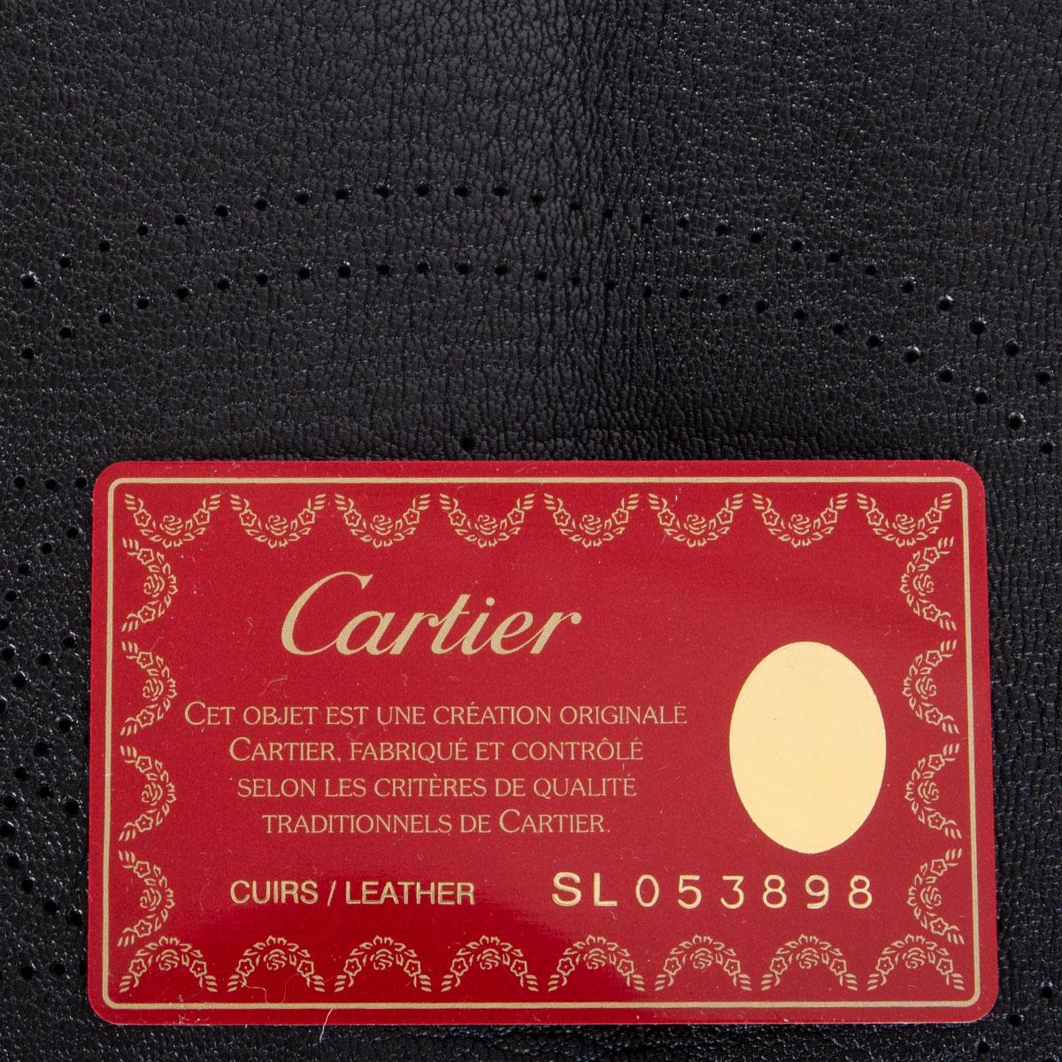 CARTIER black leather MARCELLO DE CARTIER PM FOLD-OVER Clutch Bag In Excellent Condition For Sale In Zürich, CH