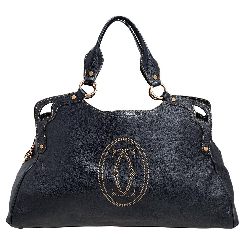 Cartier Black Leather Marcello de Cartier Satchel