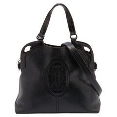 Cartier Black Leather Marcello de Cartier Top Handle Bag