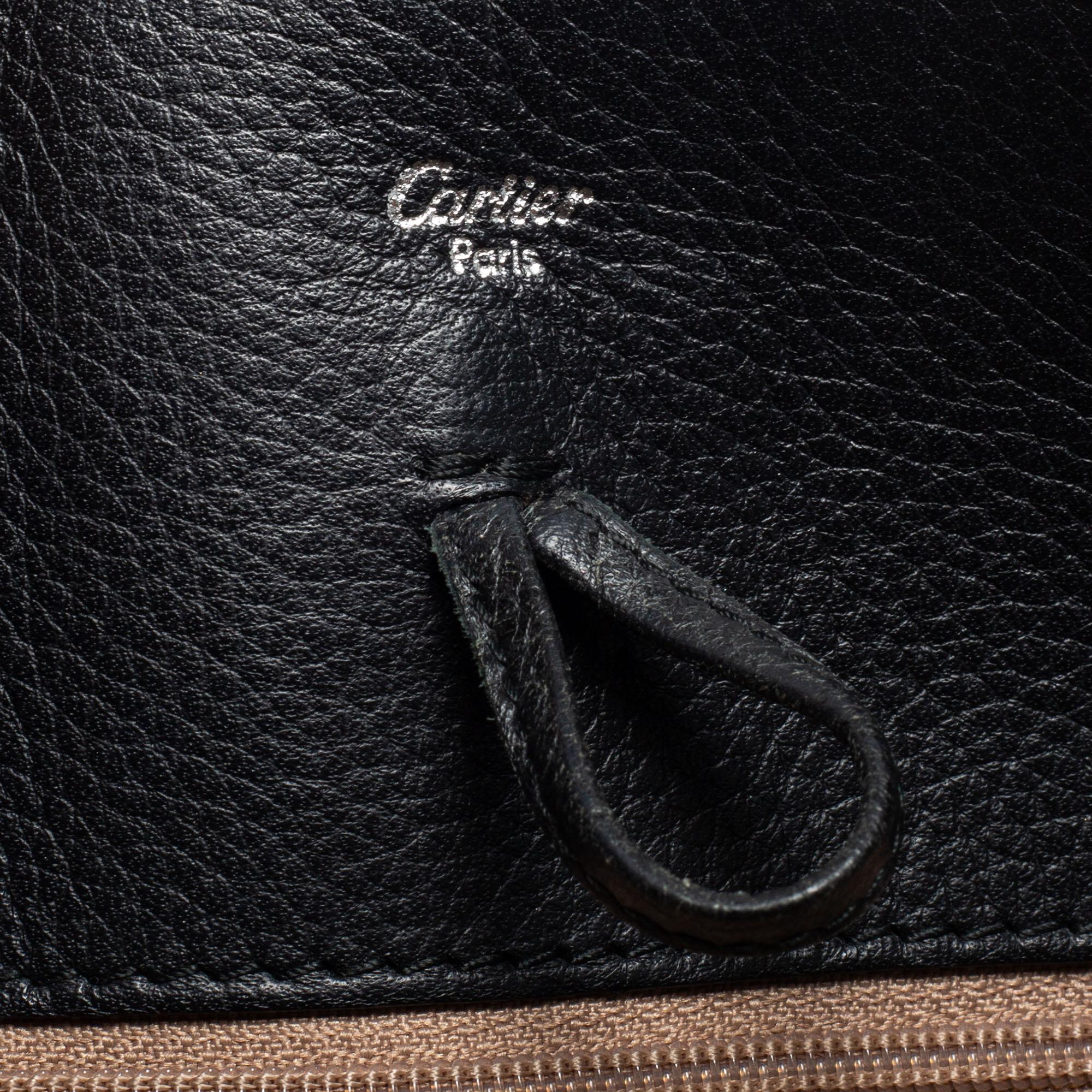 Cartier Black Leather Marcello de Cartier Tote 5