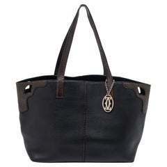 Cartier Black Leather Marcello de Cartier Tote