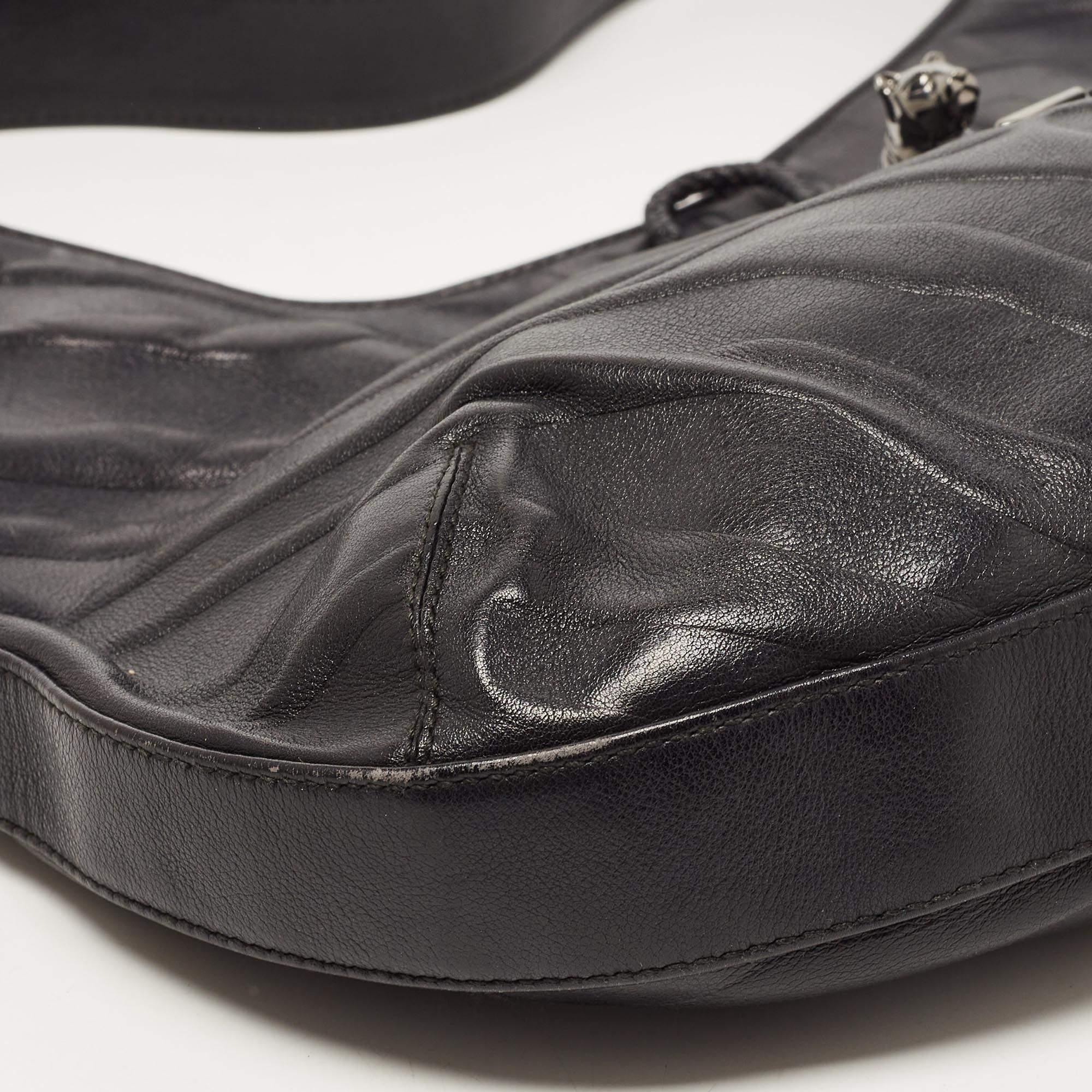 Cartier Black Leather Medium Panthere de Cartier Bag 5