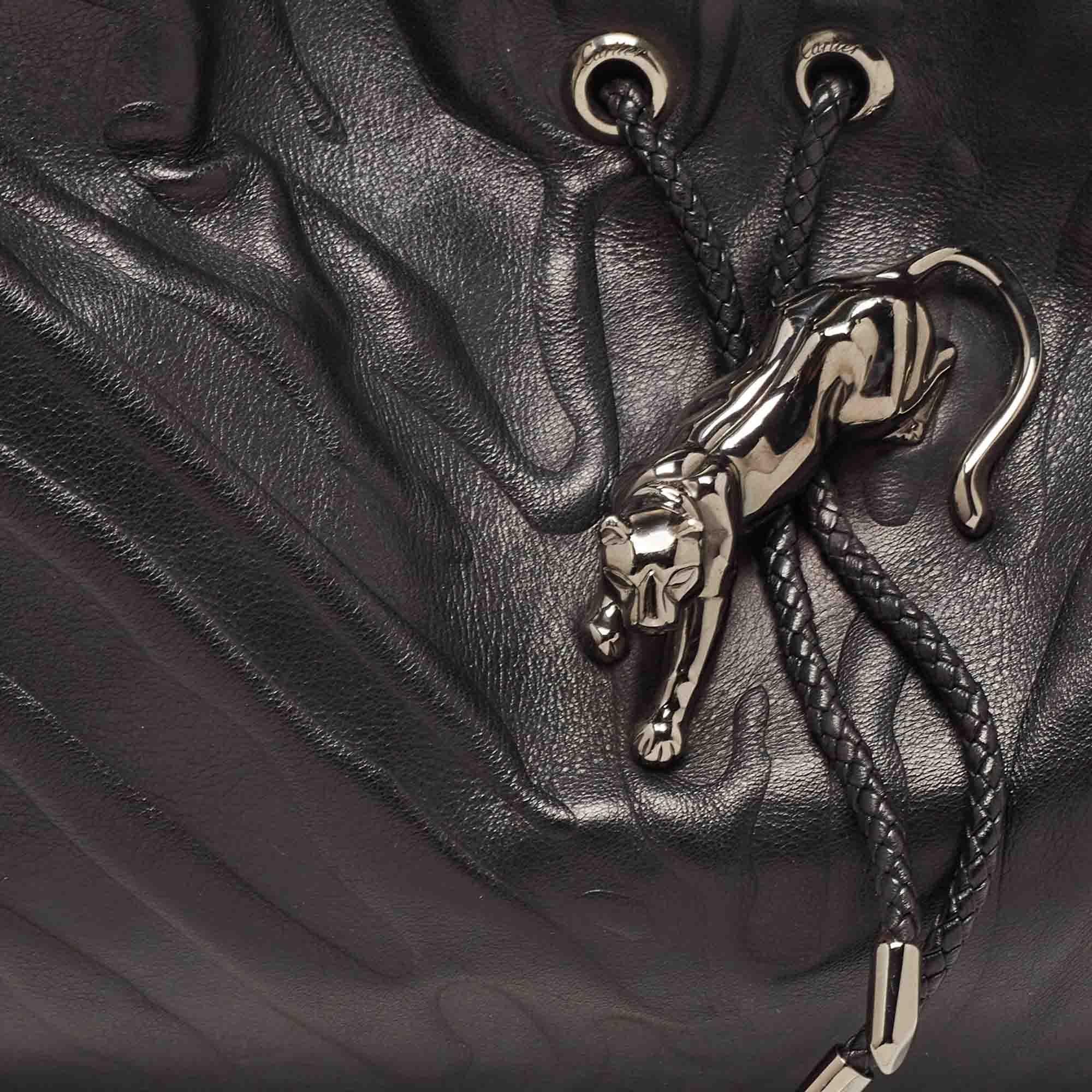 Cartier Black Leather Medium Panthere de Cartier Bag 8