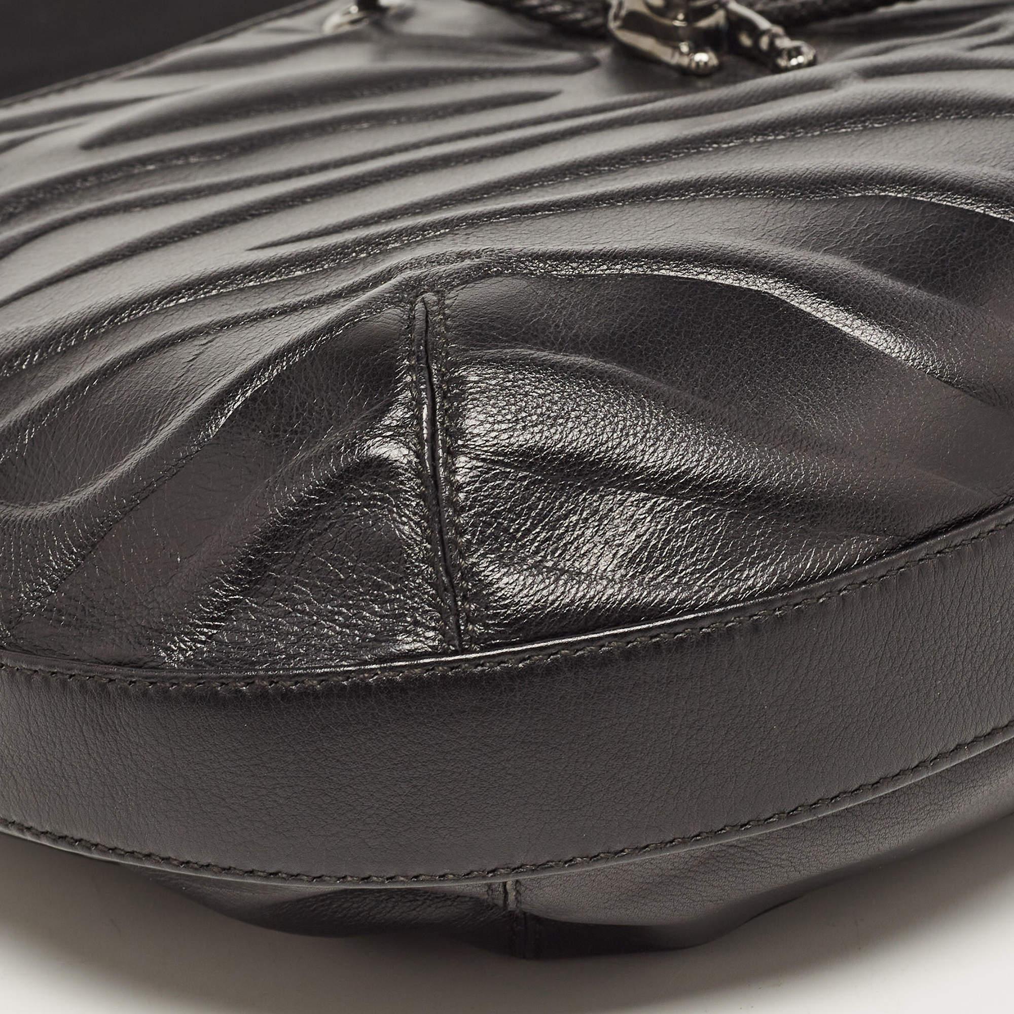 Cartier Black Leather Medium Panthere de Cartier Bag In Excellent Condition For Sale In Dubai, Al Qouz 2