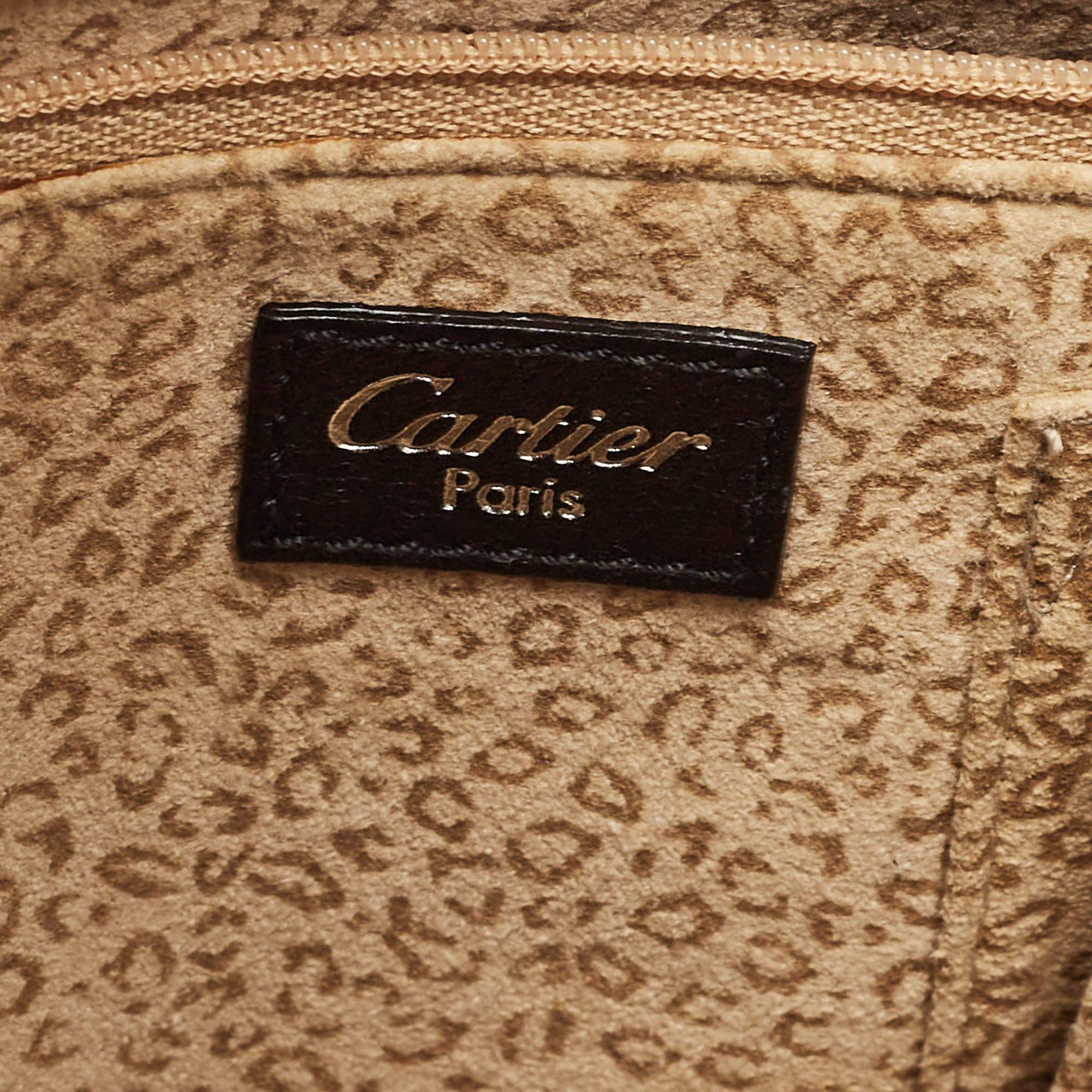 Cartier Medium Panthere de Cartier Tasche aus schwarzem Leder im Angebot 2