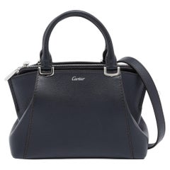 Cartier - Sac à main en cuir noir Mini C de Cartier