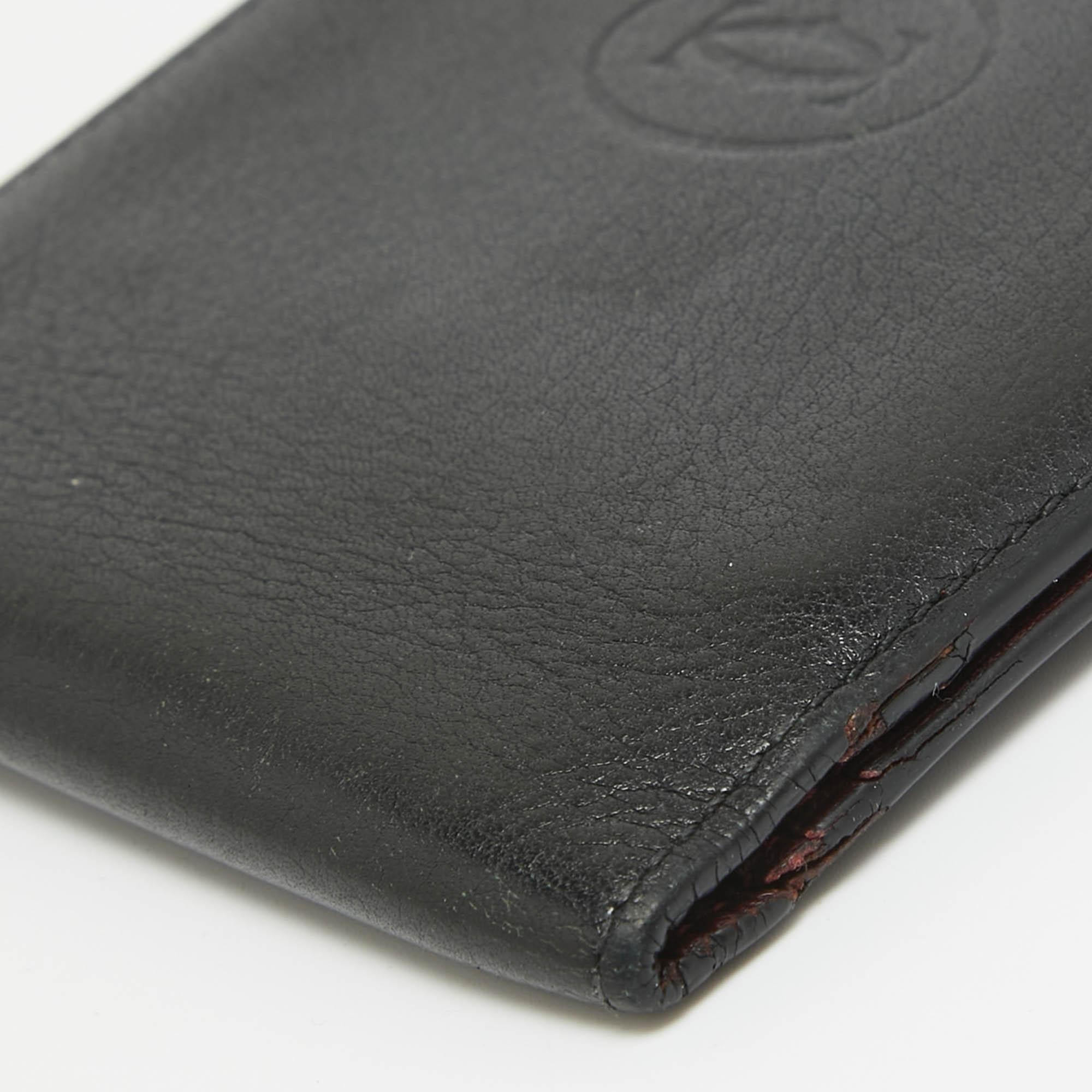 Cartier Black Leather Must De Cartier Bifold Wallet 6