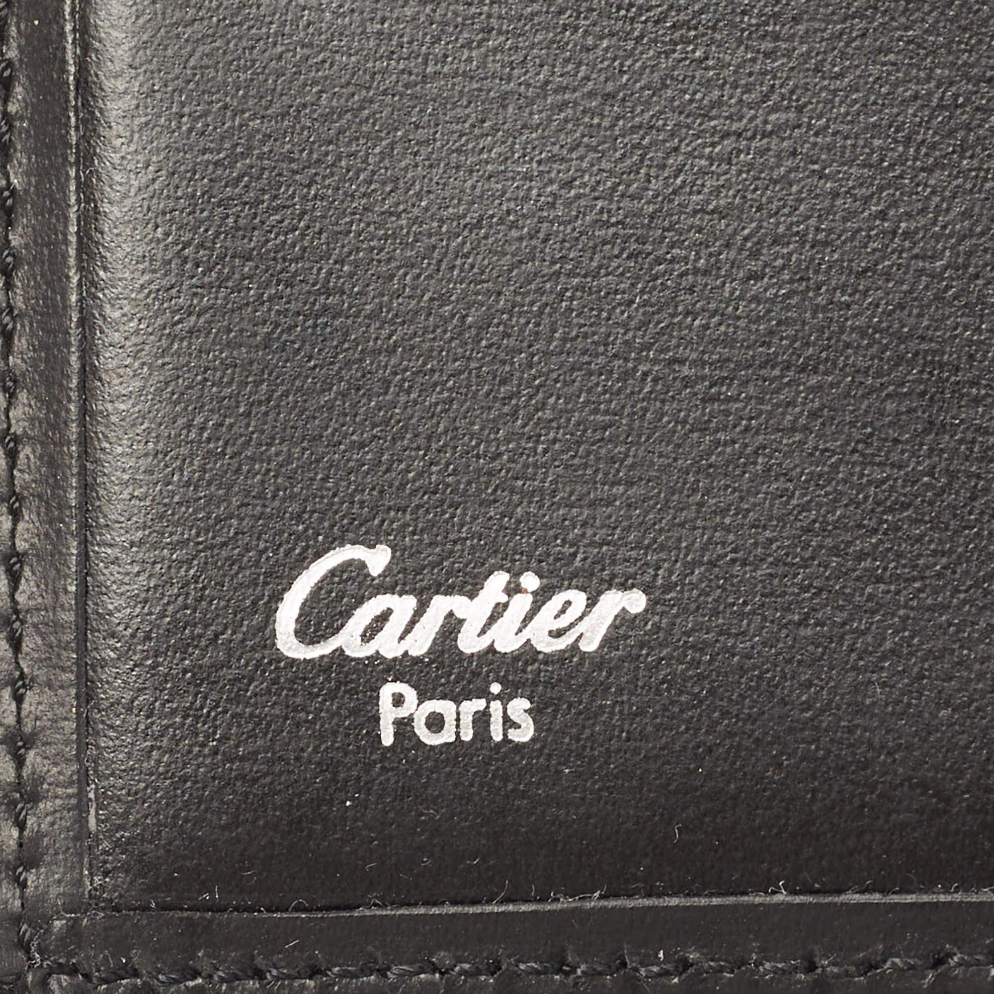 Cartier Black Leather Must De Cartier Bifold Wallet For Sale 6