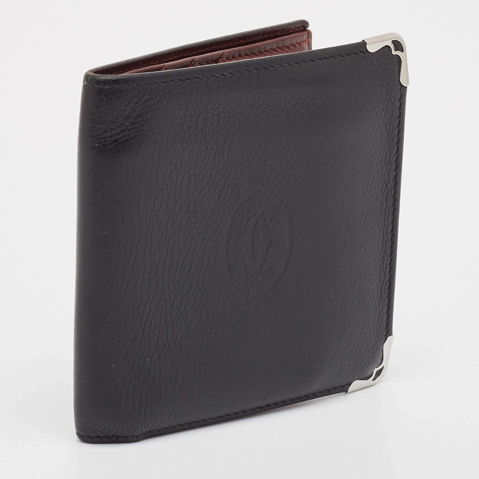 Men's Cartier Black Leather Must de Cartier Bifold Wallet