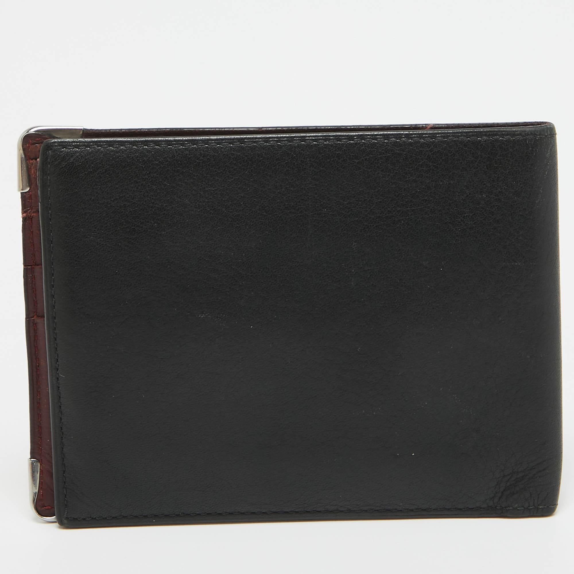 Men's Cartier Black Leather Must De Cartier Bifold Wallet